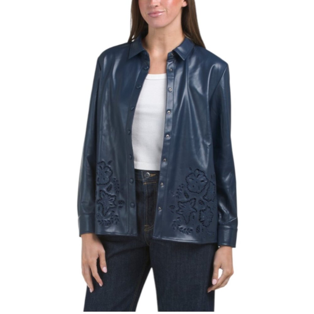 JOHNNY WAS Imani Faux Leather Shacket